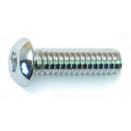 Midwest Fastener 1/4"-20 Socket Head Cap Screw, Button-Head, Polished 18-8 Stainless Steel, 7/8 in Length, 6 PK 33267
